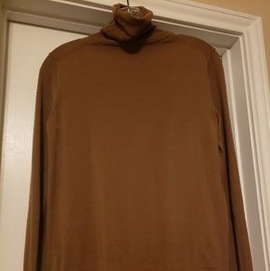 100% Wool Camel Brown Turtleneck Sweater